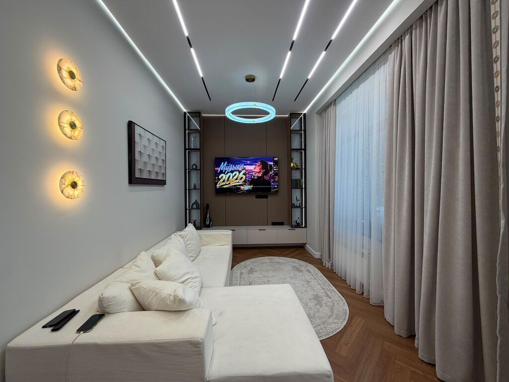 3 комнаты, 75 м², Асанбай мкр Элитка, 1 этаж, Дизайнерский ремонт: фото 2
