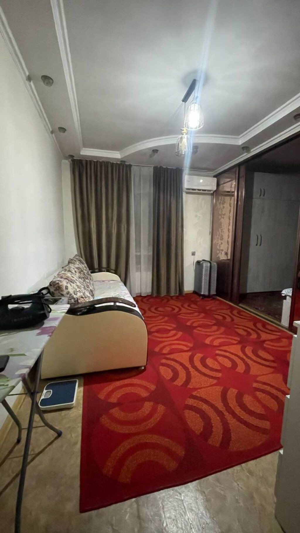 1 комната, 33 м², Пишпек Хрущевка, 3 этаж, Евроремонт: фото 1