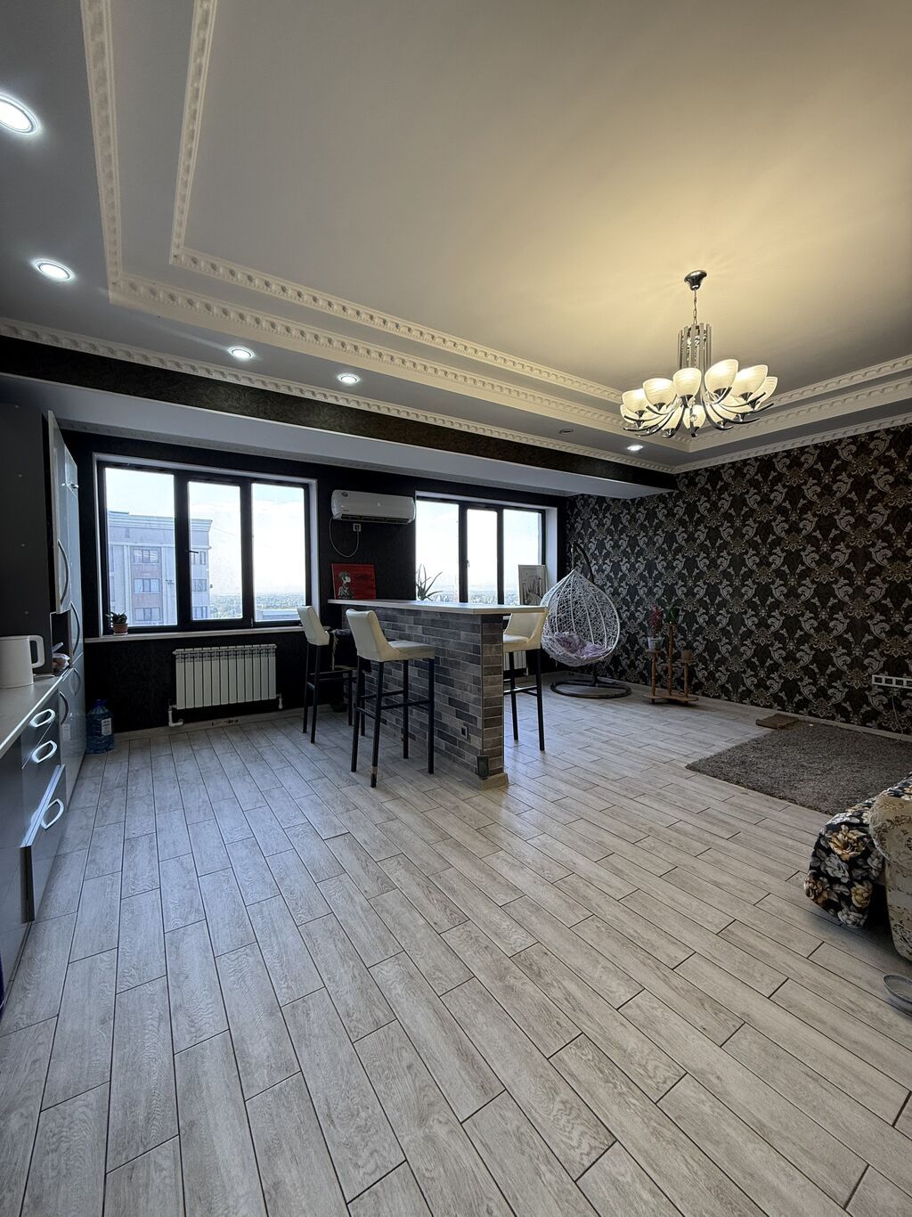 3 комнаты, 105 м², Кожомкул стадион Элитка, 15 этаж, Евроремонт: фото 2
