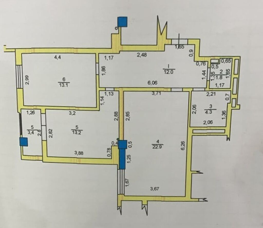 2 комнаты, 71 м², Индивидуалка, 6 этаж, Евроремонт: фото 8