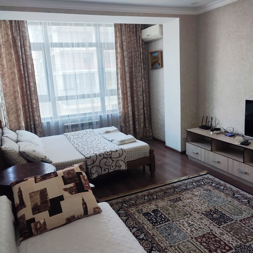 1 комната, Люкс, элитка, Бишкек Парк ТРЦ, Душевая кабина, Постельное белье, Кондиционер: фото 4