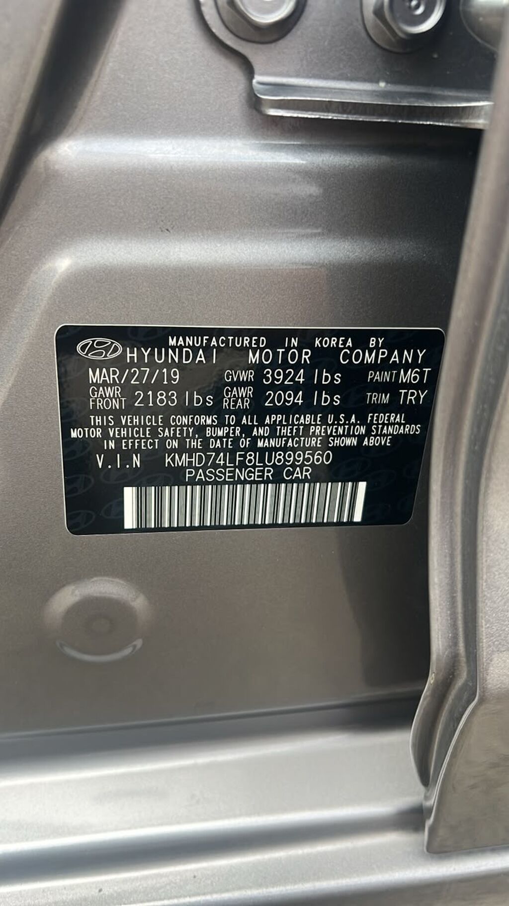 Hyundai Elantra: 2019 г., 2 л, Автомат, Бензин, Седан: фото 6