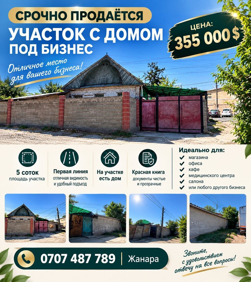 СРОЧНО ПРОДАЁТСЯ УЧАСТОК С ДОМОМ ПОД БИЗНЕС! Район: Молодая: фото 1