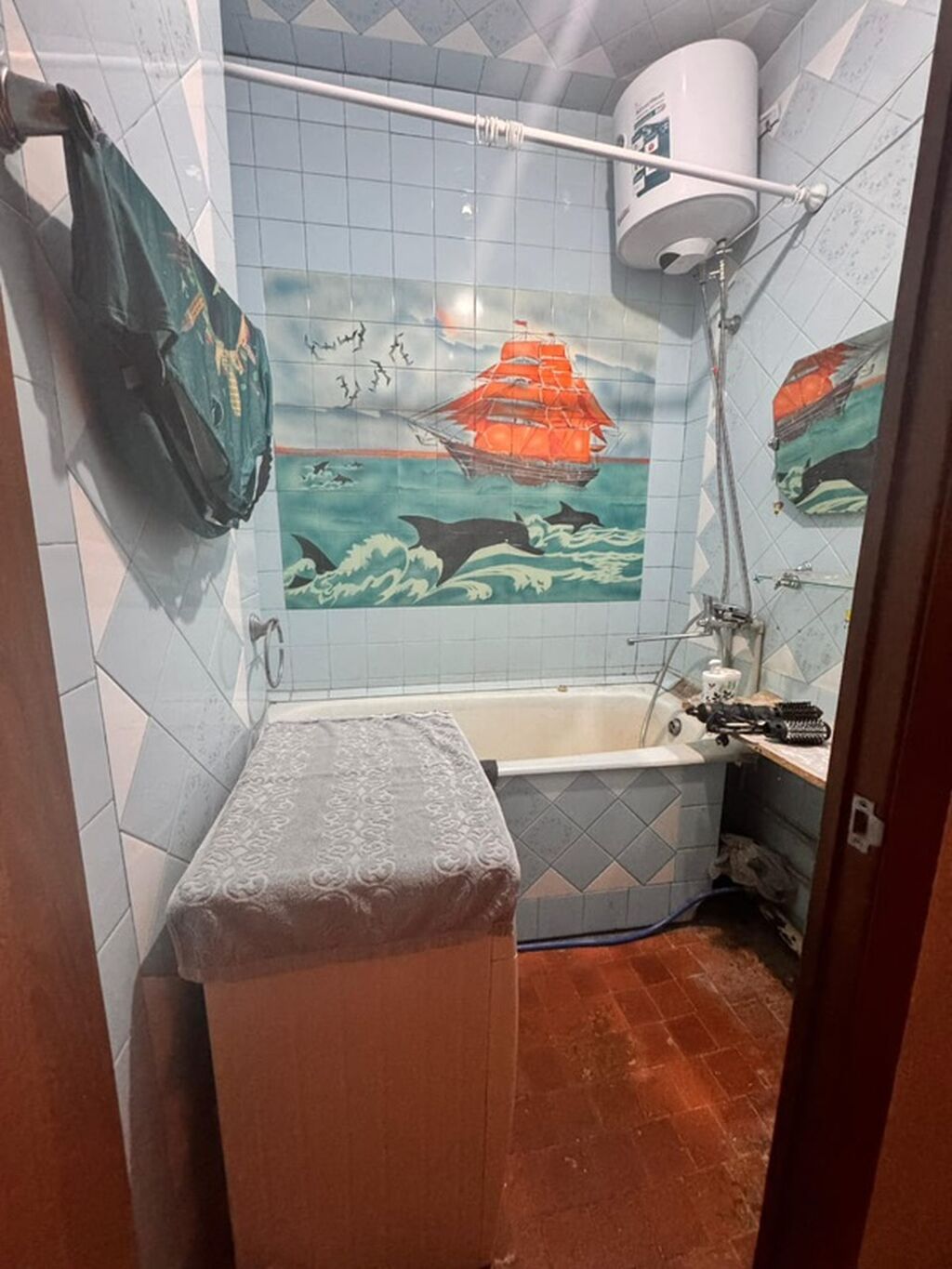 2 комнаты, 55 м², Аламедин-1 мкр 106 серия, 7 этаж, Старый ремонт: фото 5
