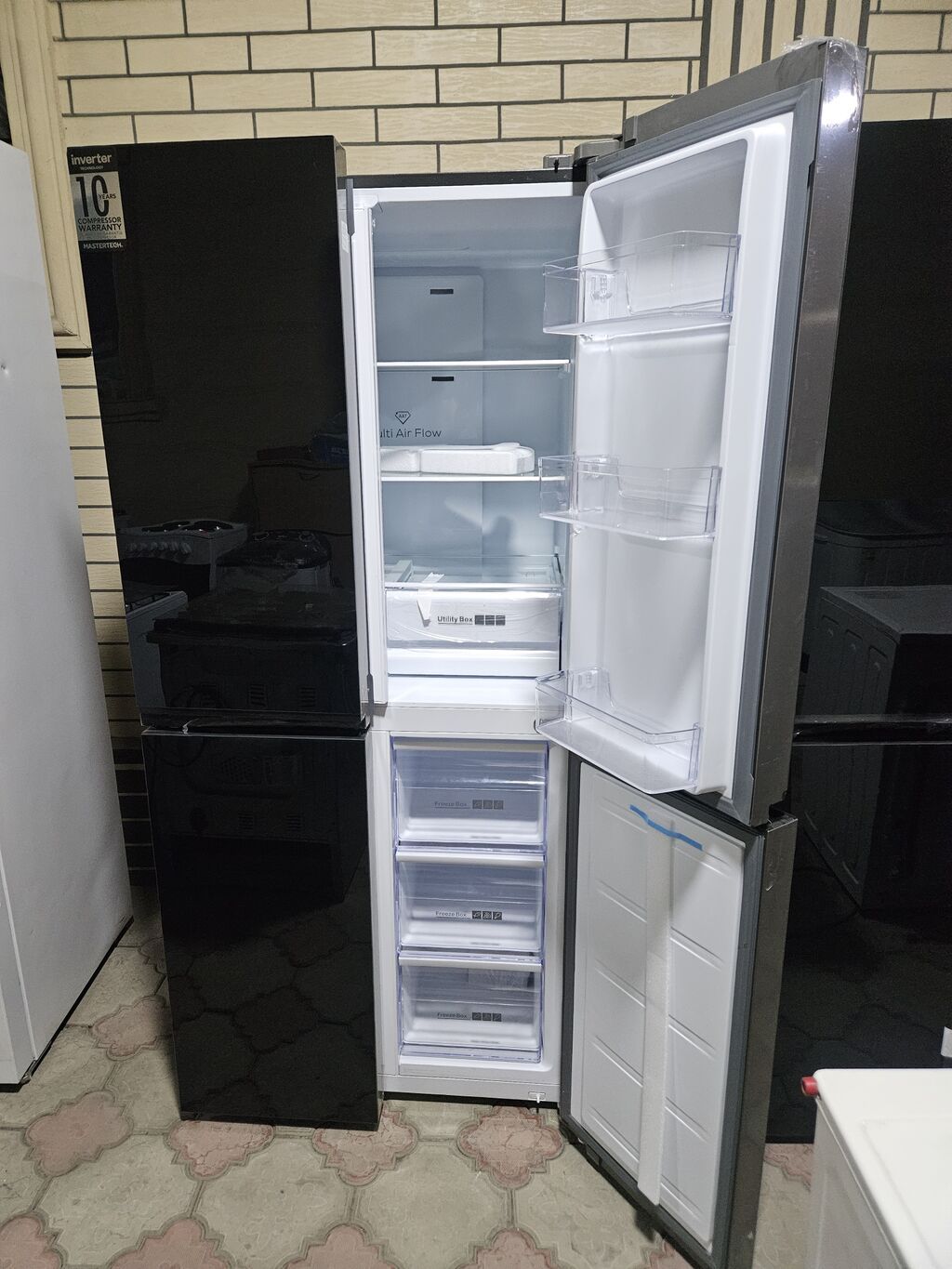 Inverter Новый холодильник каленое стекло новый Цена ниже: фото 3