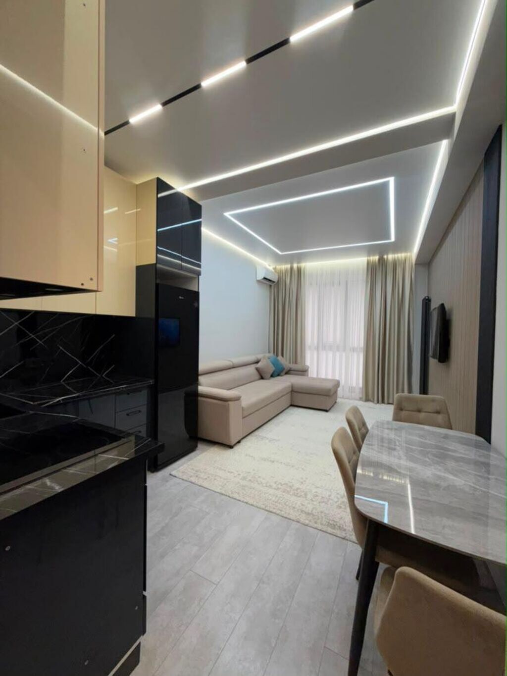Студия, 49 м², Асанбай мкр Элитка, 9 этаж, Дизайнерский ремонт: фото 2