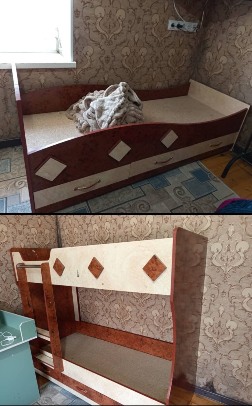 Детская односпальная кровать, Б/у, Для девочки, Для мальчика, С бортиком, ДСП, Самовывоз