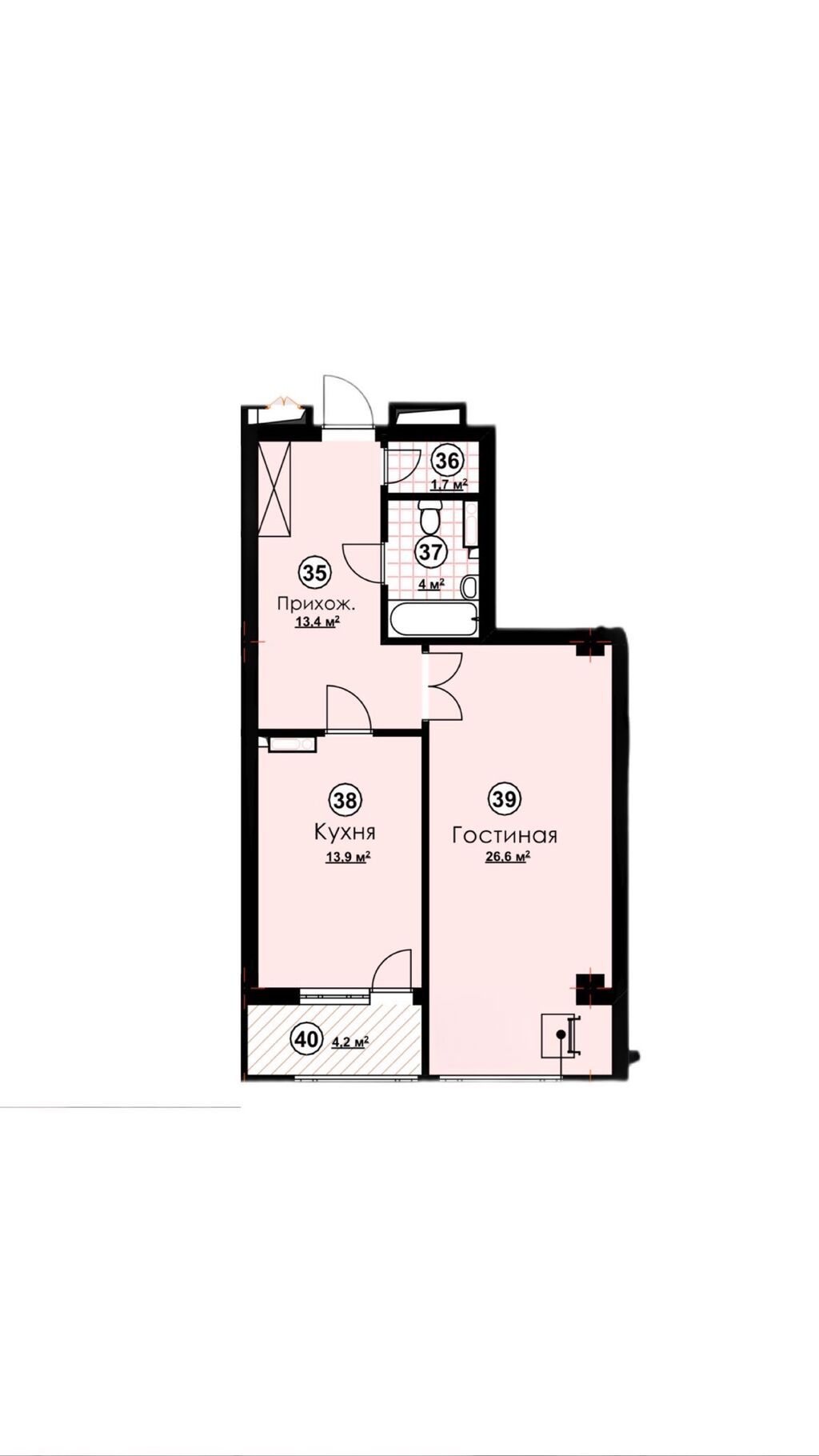 1 комната, 62 м², ТЭЦ Элитка, 8 этаж, Евроремонт: фото 7