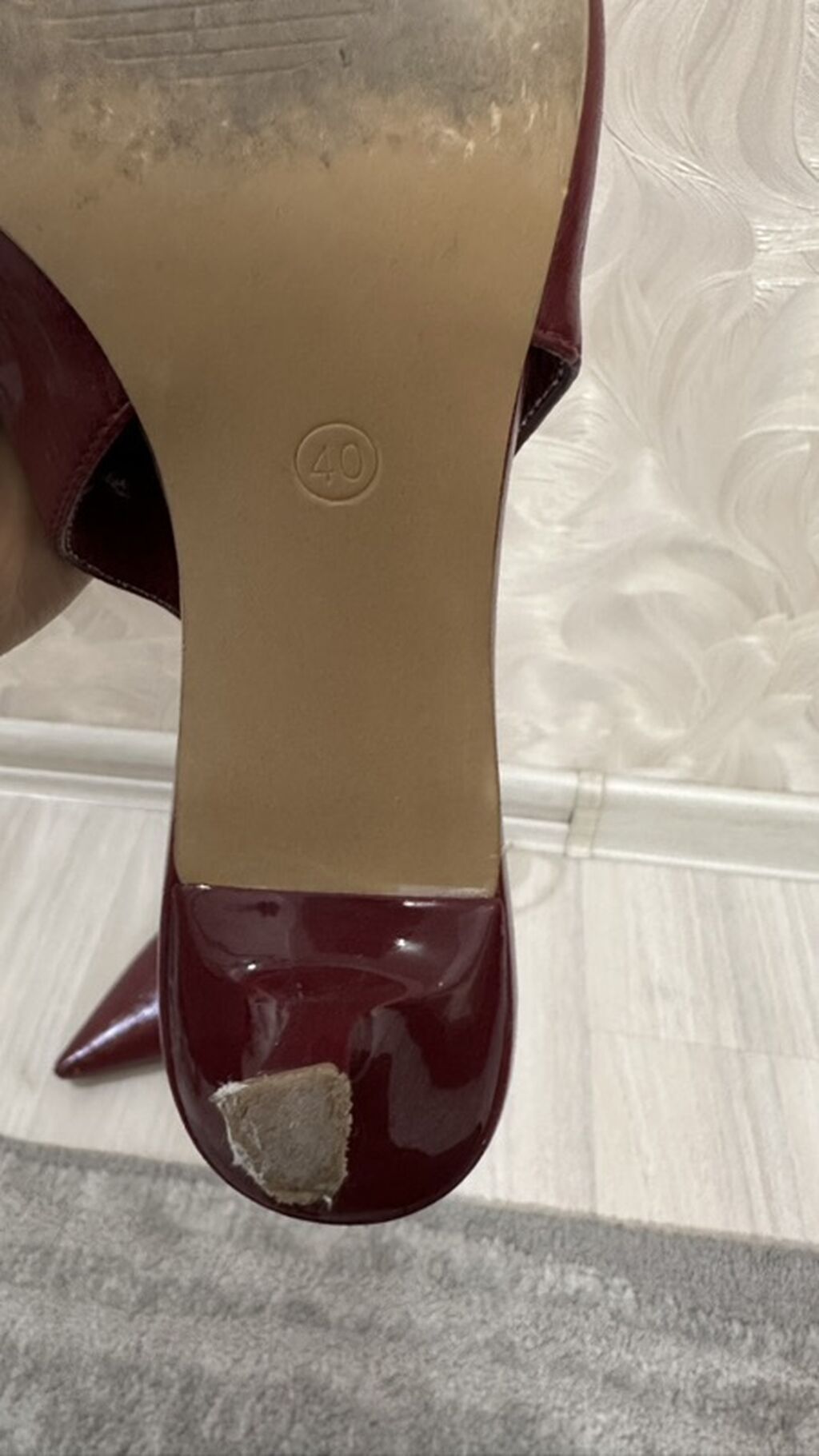 Лодочки CORINA с открытой пяткой (slingback) - Цвет: бордовый (винный: фото 3
