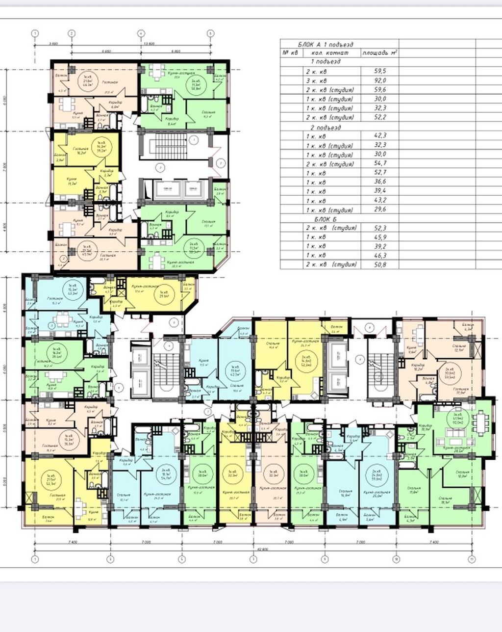 1 комната, 43 м², Шлагбаум Элитка, 4 этаж, ПСО (под самоотделку): фото 2