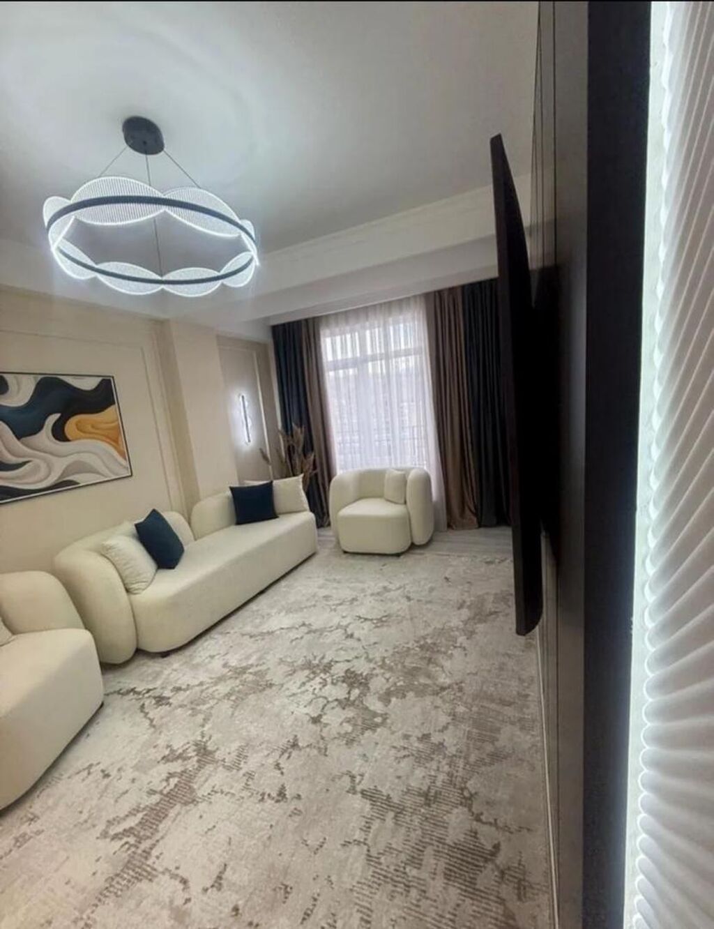 2 комнаты, 55 м², Асанбай мкр Элитка, 13 этаж, Дизайнерский ремонт: фото 3