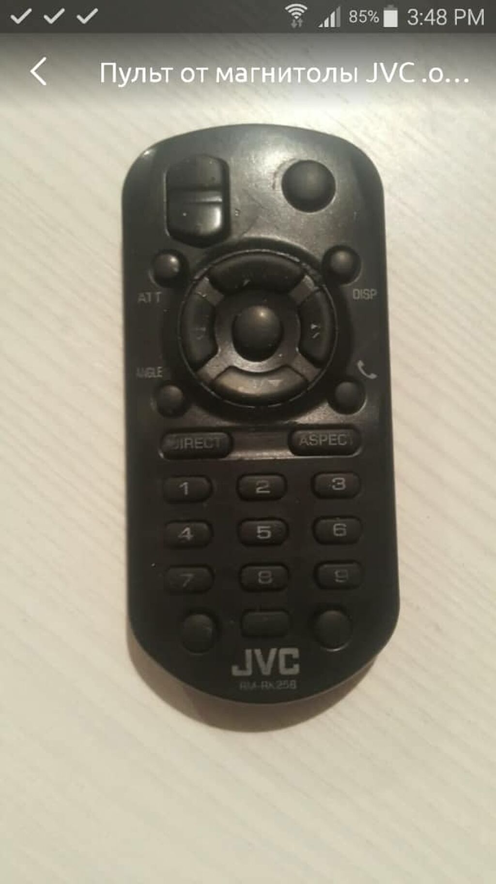 Пульт от JVC Авто Магнитолы. Цена 300с