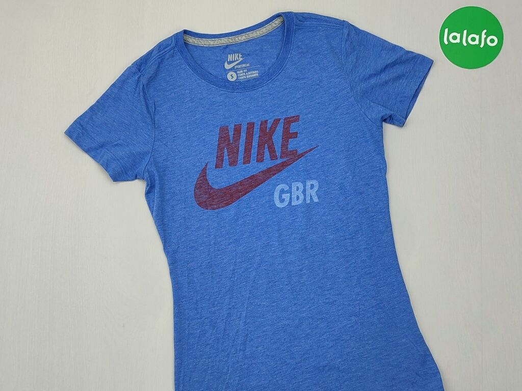 Koszulki: Koszulka Nike, S (EU 36), stan - Dobry, wzór - Jednolity kolor, kolor - Niebieski — 1