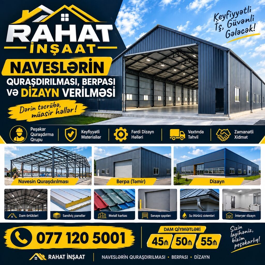 Naveslerin qurawdrlmasi berpasi temiri ve dizaynlarin verlmesi