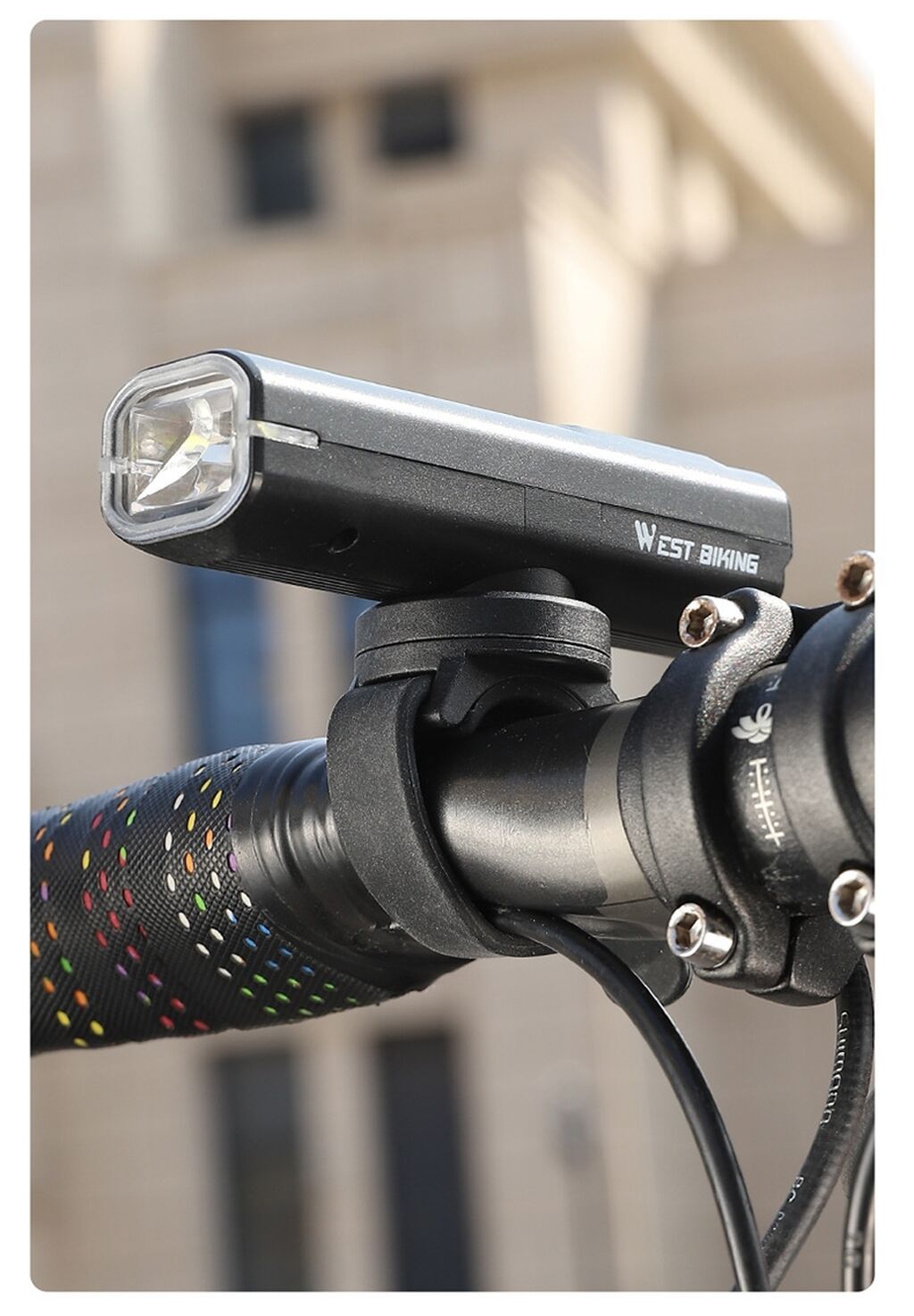 Умный передний фонарь WEST BIKING с LED-дисплеем (400 Lumens): фото 3