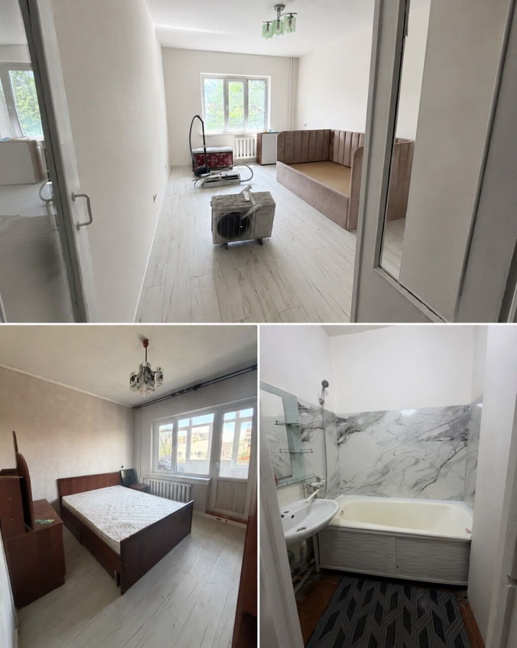 2 комнаты, 48 м², Дордой Плаза ТРЦ 105 серия, 3 этаж, Свежий ремонт: фото 2