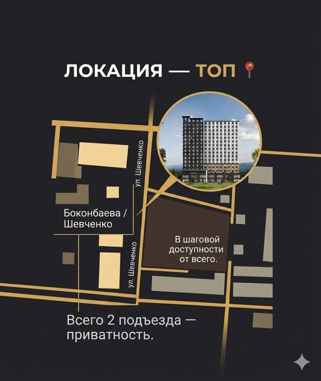 2 комнаты, 72 м², Манаса/Боконбаева 12 этаж, ПСО (под самоотделку): фото 3