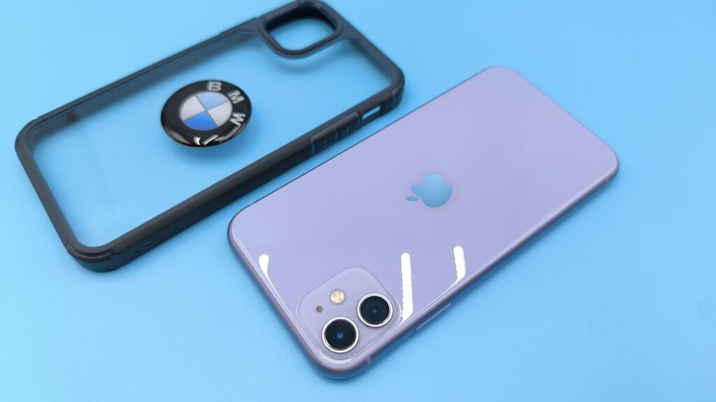 IPhone 11, Б/у, Blue Titanium, Защитное стекло, Чехол, 75 %: фото 1