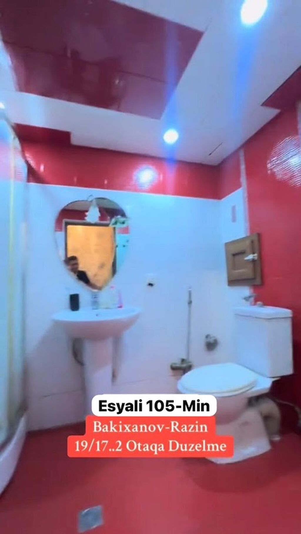 Bakıxanov (Razin) ərazisində 2 otağa düzəlmə mənzil. Eşyalı. Plan və