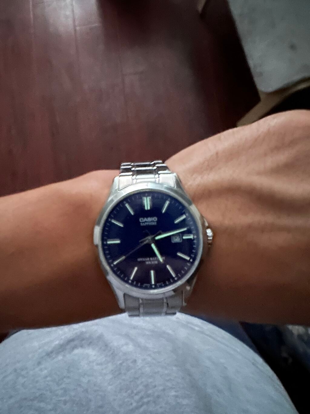 Классические часы часы, Casio, Серебро, Япония, Водонепроницаемые, Оригинал, Мужские, Б/у — фото 2