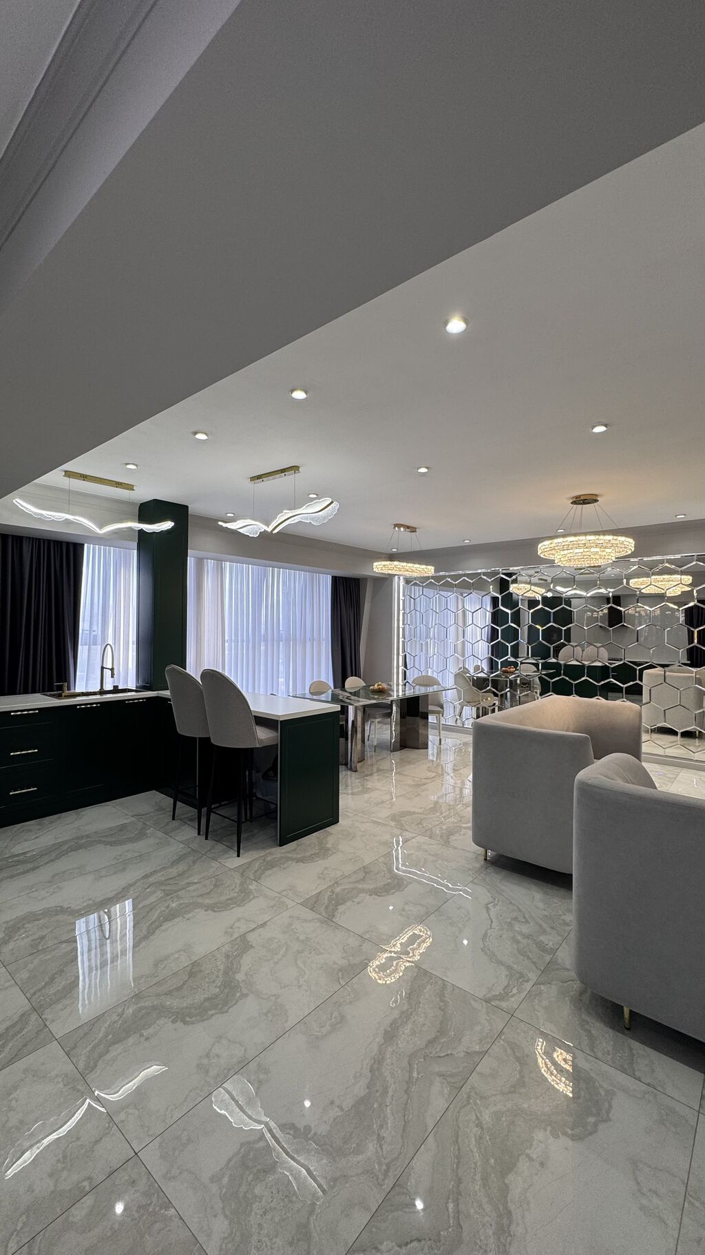 3 комнаты, 100 м², Верхний Джал Элитка, 15 этаж, Дизайнерский ремонт: фото 2