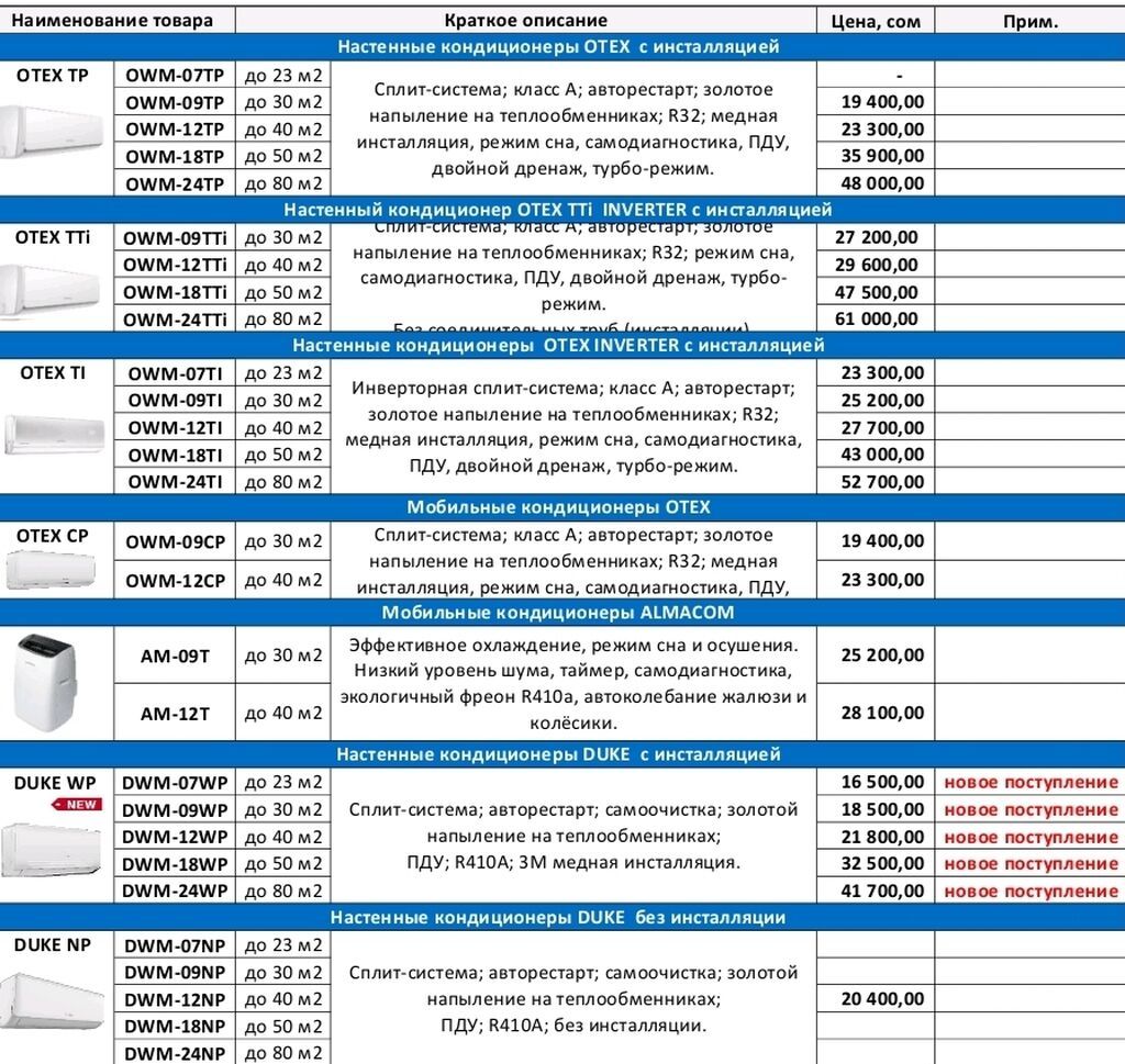 Сплит-система, Almacom, Новый, 30-35 м², Классический: фото 2