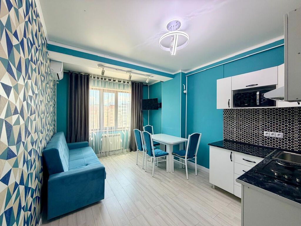 2 комнаты, 40 м², Кок-Жар мкр Элитка, 9 этаж, Евроремонт: фото 1