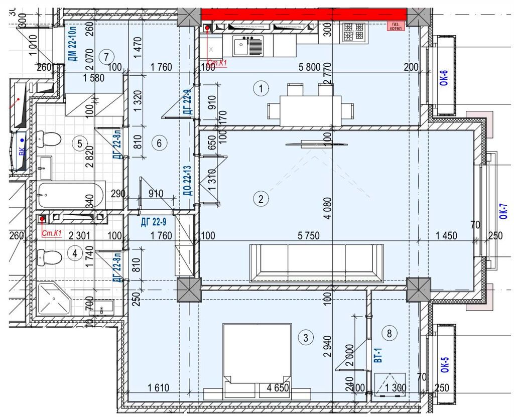 2 комнаты, 90 м², Асанбай мкр Элитка, 5 этаж, ПСО (под самоотделку)