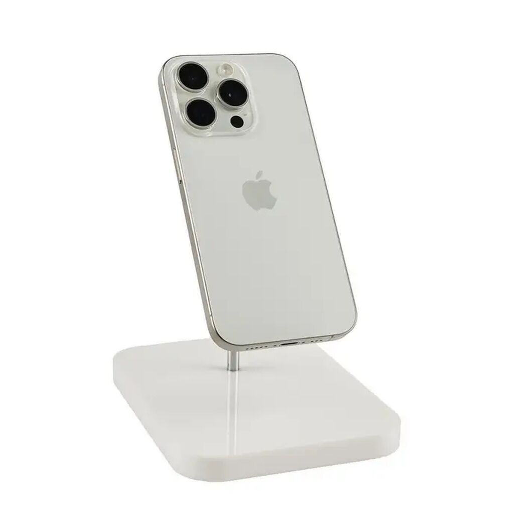 IPhone 15 Pro, Б/у, 128 ГБ, White Titanium, Коробка, 97 %