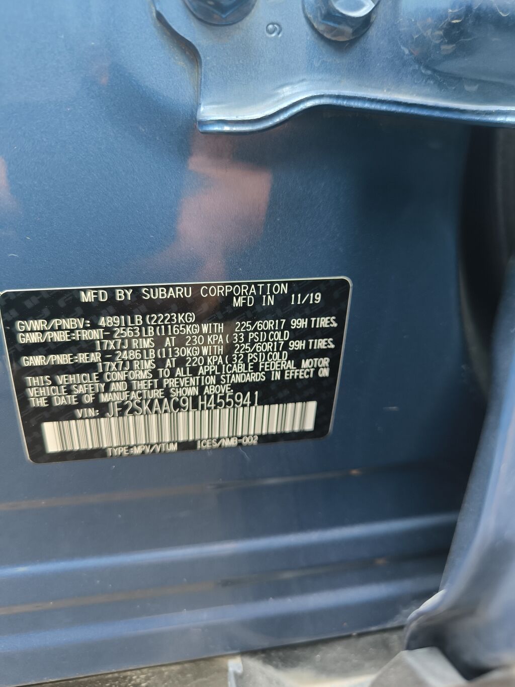Subaru Forester: 2019 г., 2.5 л, Автомат, Бензин, Кроссовер: фото 4