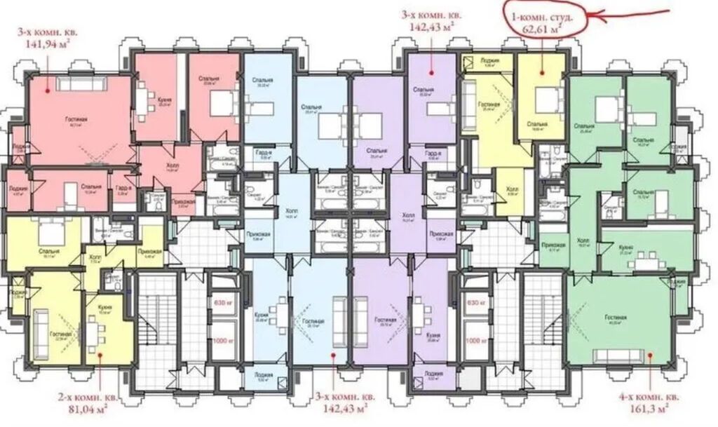 1 комната, 62 м², Асанбай мкр Элитка, 5 этаж, ПСО (под самоотделку): фото 4