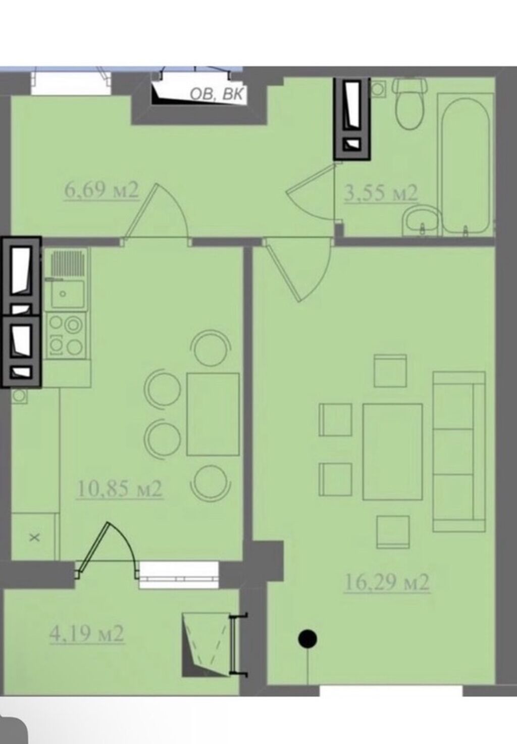 Студия, 42 м², Технопарк Элитка, 10 этаж: фото 8