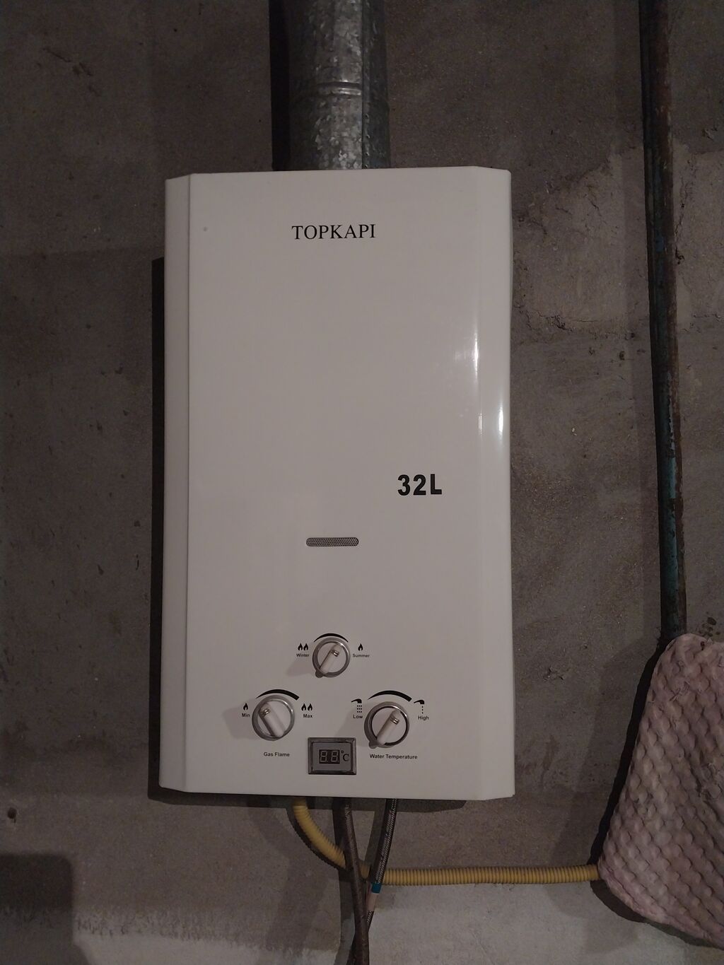 TOPKAPI 32L qazla işləyən axın tipli su qızdırıcısı - Tutum: 32 litr