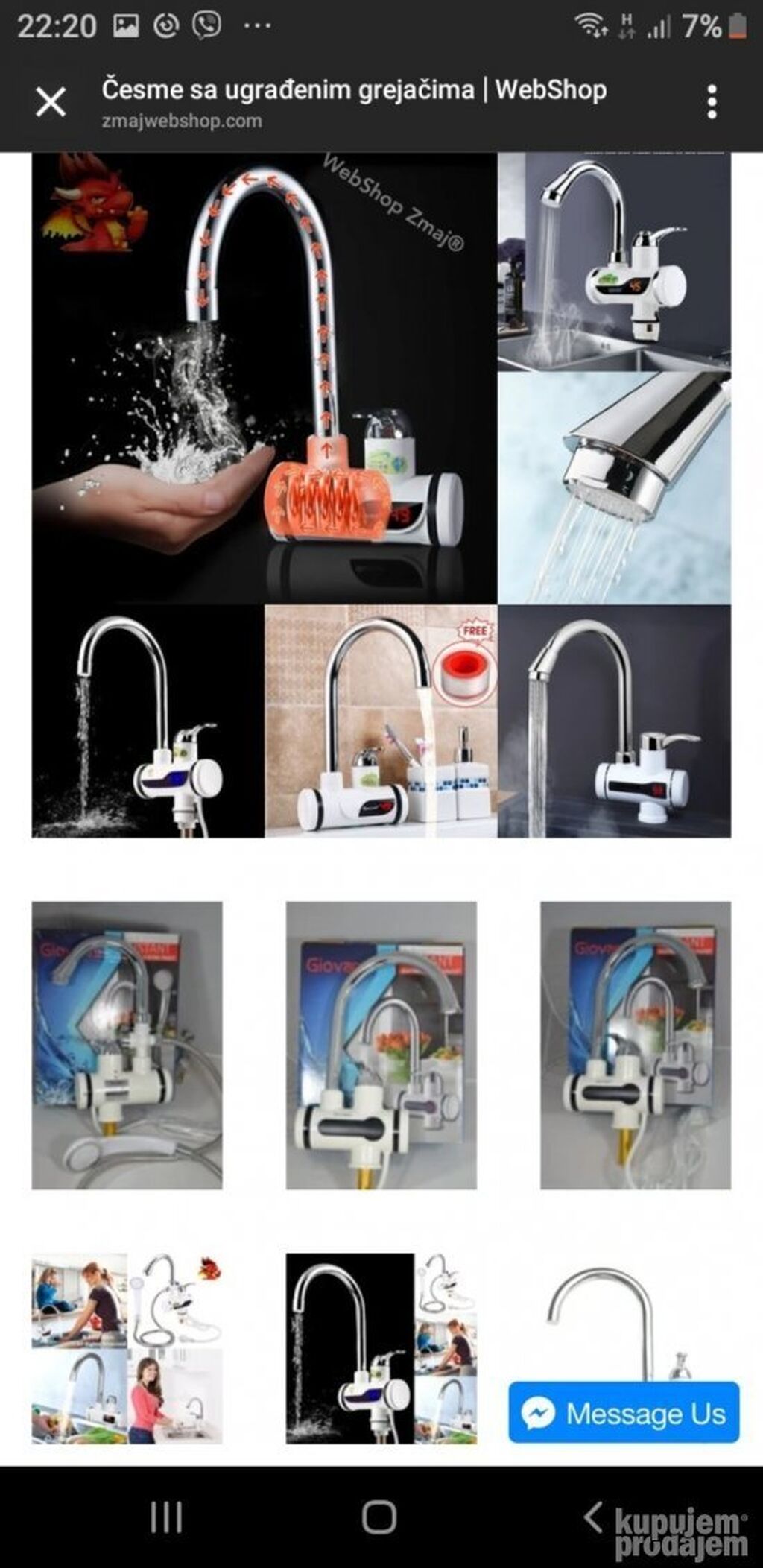 Slavine: Slavina sa grejacem 3000w cesma za brzo zagrevanje 3300w vise modela