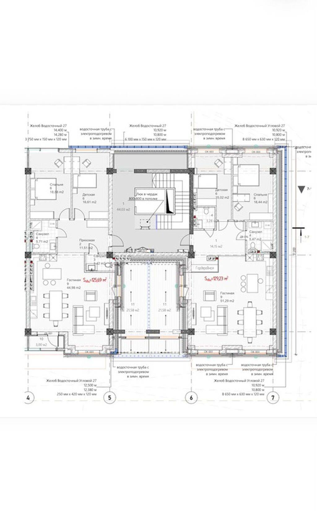 3 комнаты, 129 м², Элитка, 4 этаж, ПСО (под самоотделку): фото 6