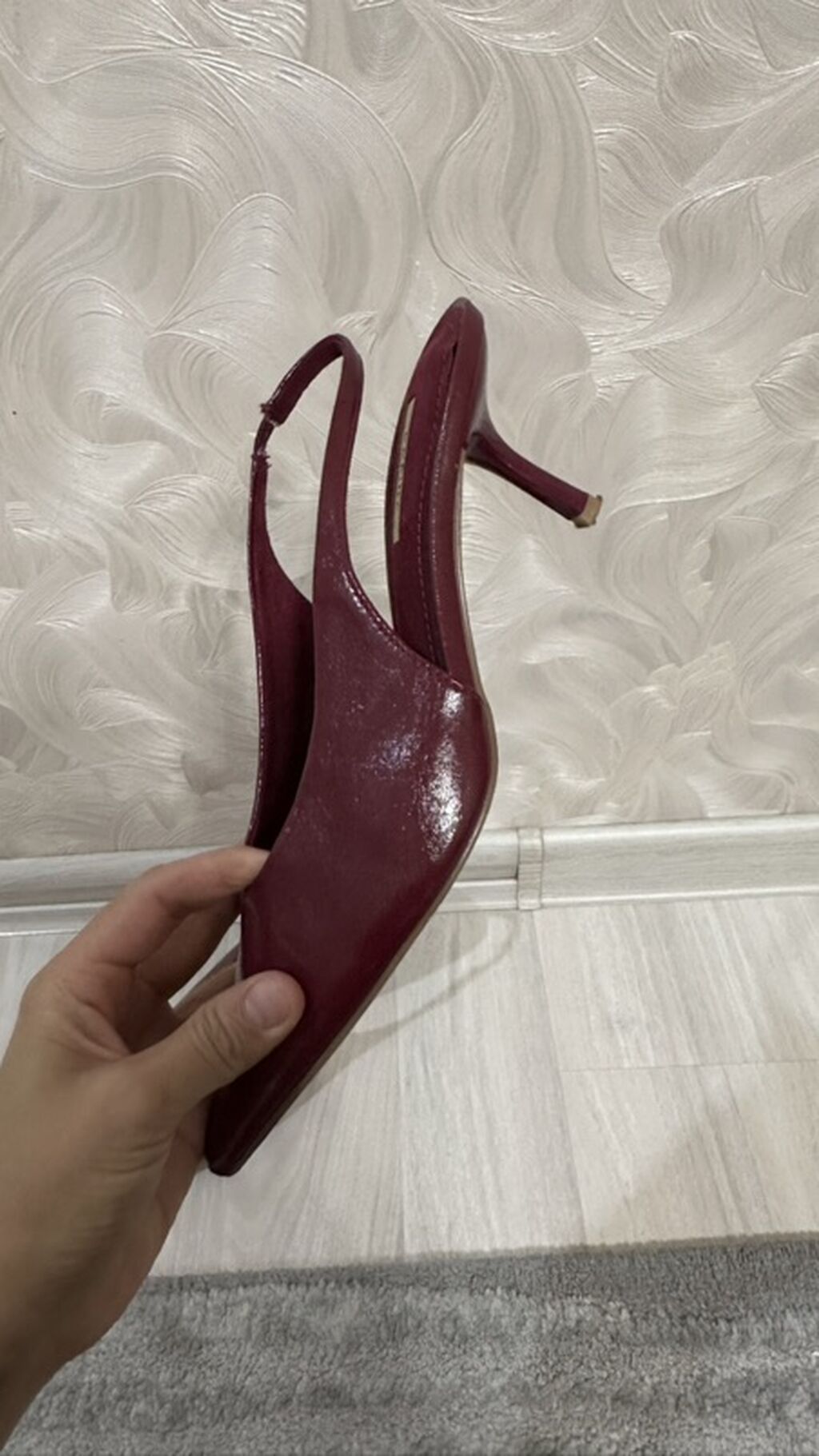 Лодочки CORINA с открытой пяткой (slingback) - Цвет: бордовый (винный: фото 2