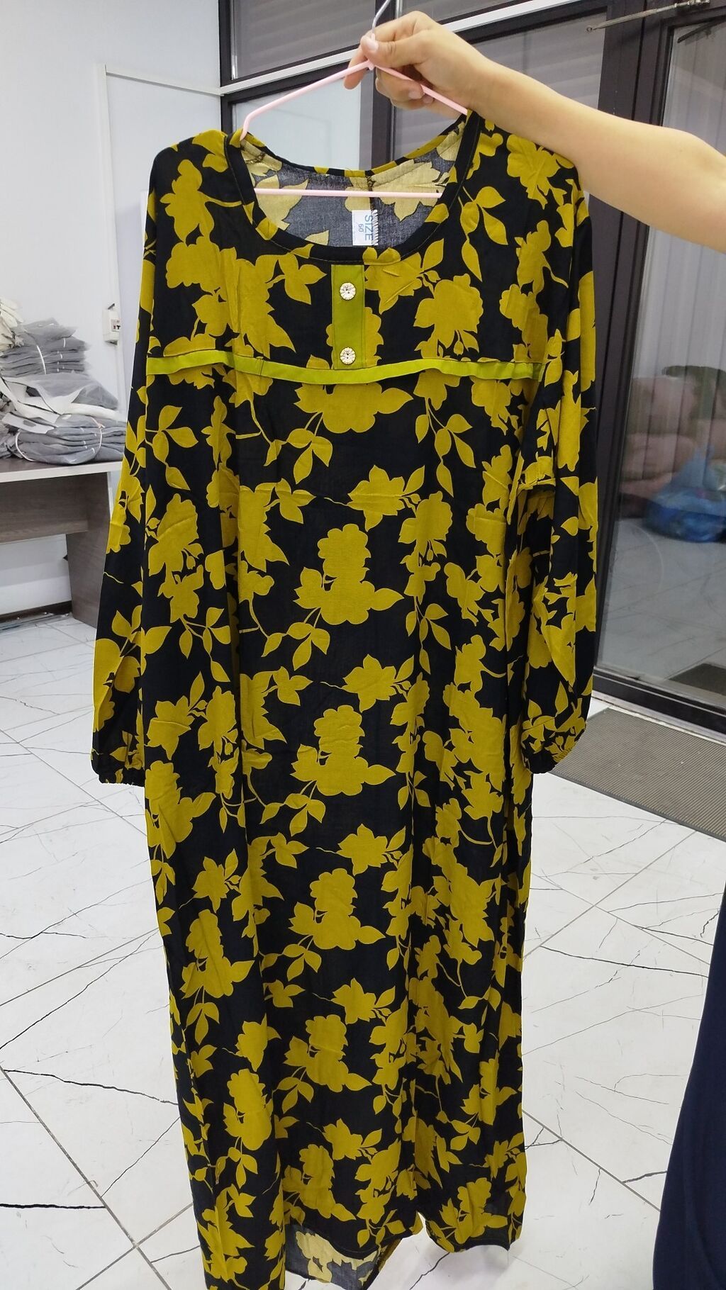 Повседневное платье, Лето, Длинная модель, Хлопок, Прямое, M, L, XL: фото 8