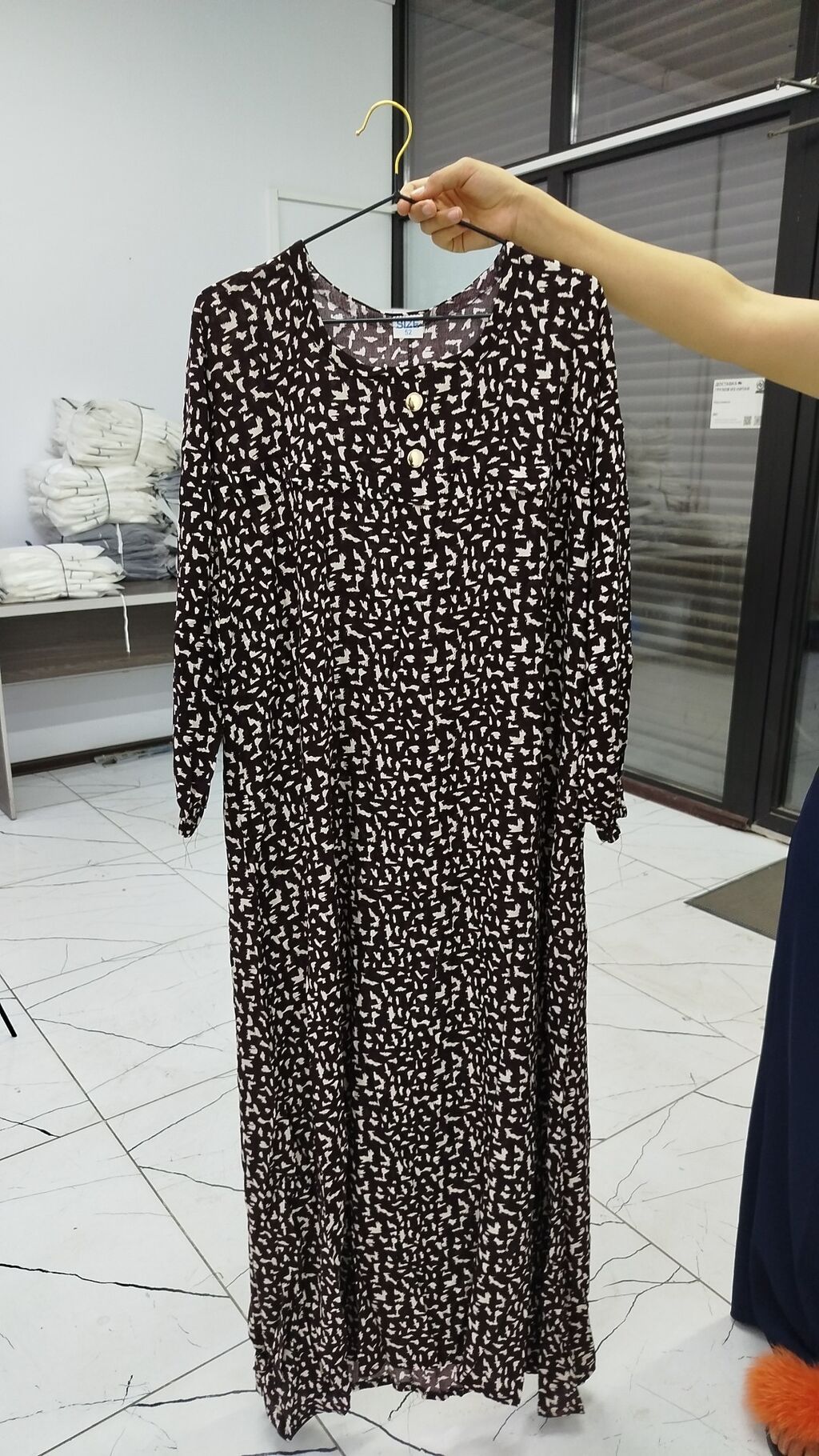 Повседневное платье, Лето, Длинная модель, Хлопок, Прямое, M, L, XL: фото 5