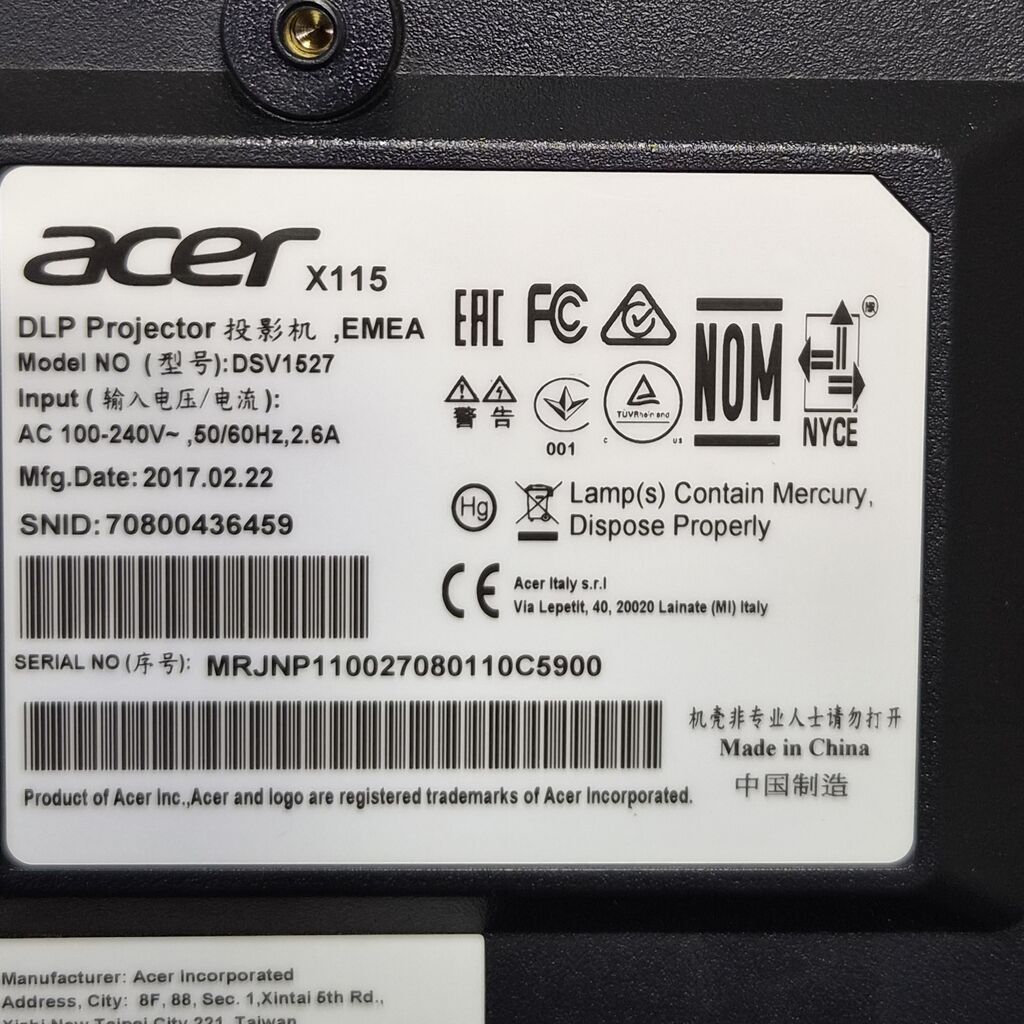 Проектор Acer (серия X1/модель из линейки X1xx) — DLP-проектор для: фото 8