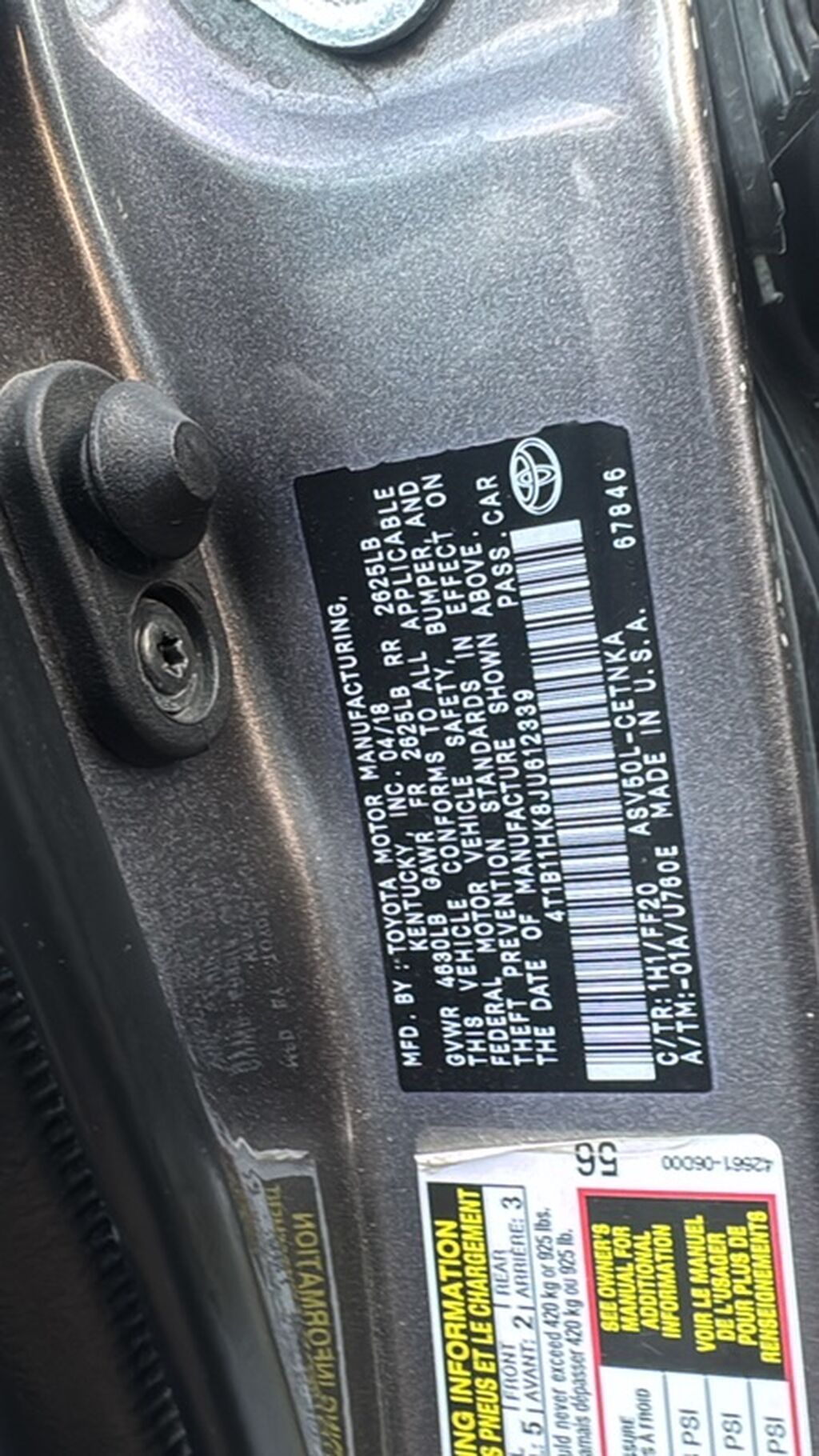 Toyota Camry: 2018 г., 2.5 л, Автомат, Бензин, Седан: фото 4