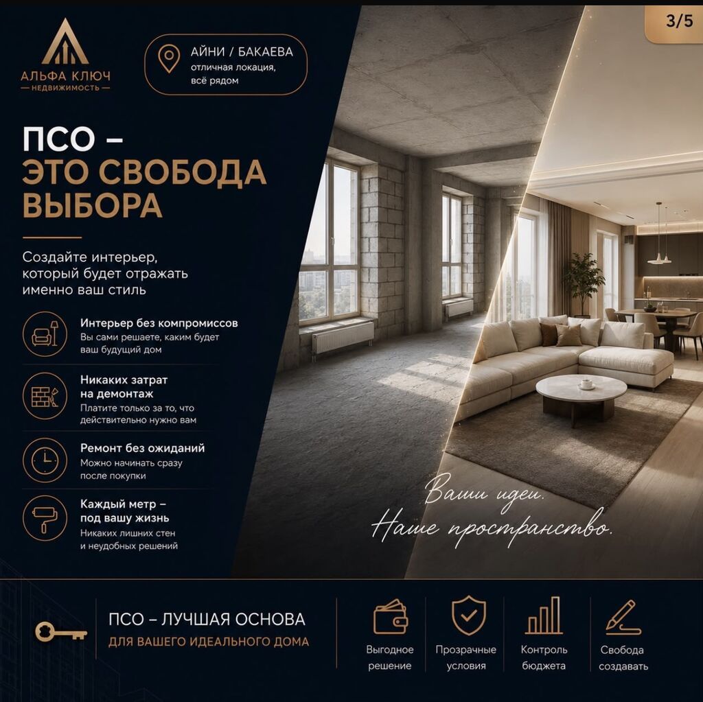 3 комнаты, 118 м², Азия Молл Элитка, 12 этаж, ПСО (под самоотделку): фото 3