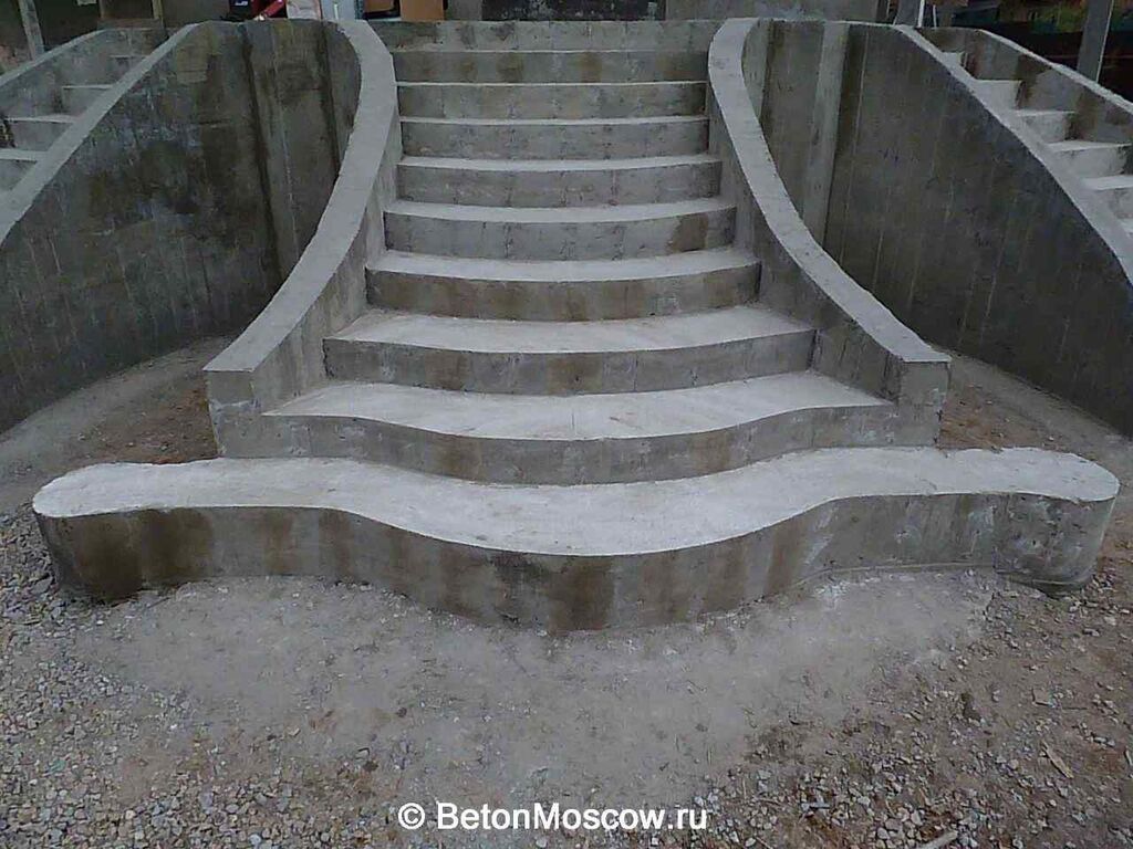 Бетонная лестница Для дома, Бесплатная доставка, Форма лестницы: Много-маршевая, Стиль: Лофт — фото 3