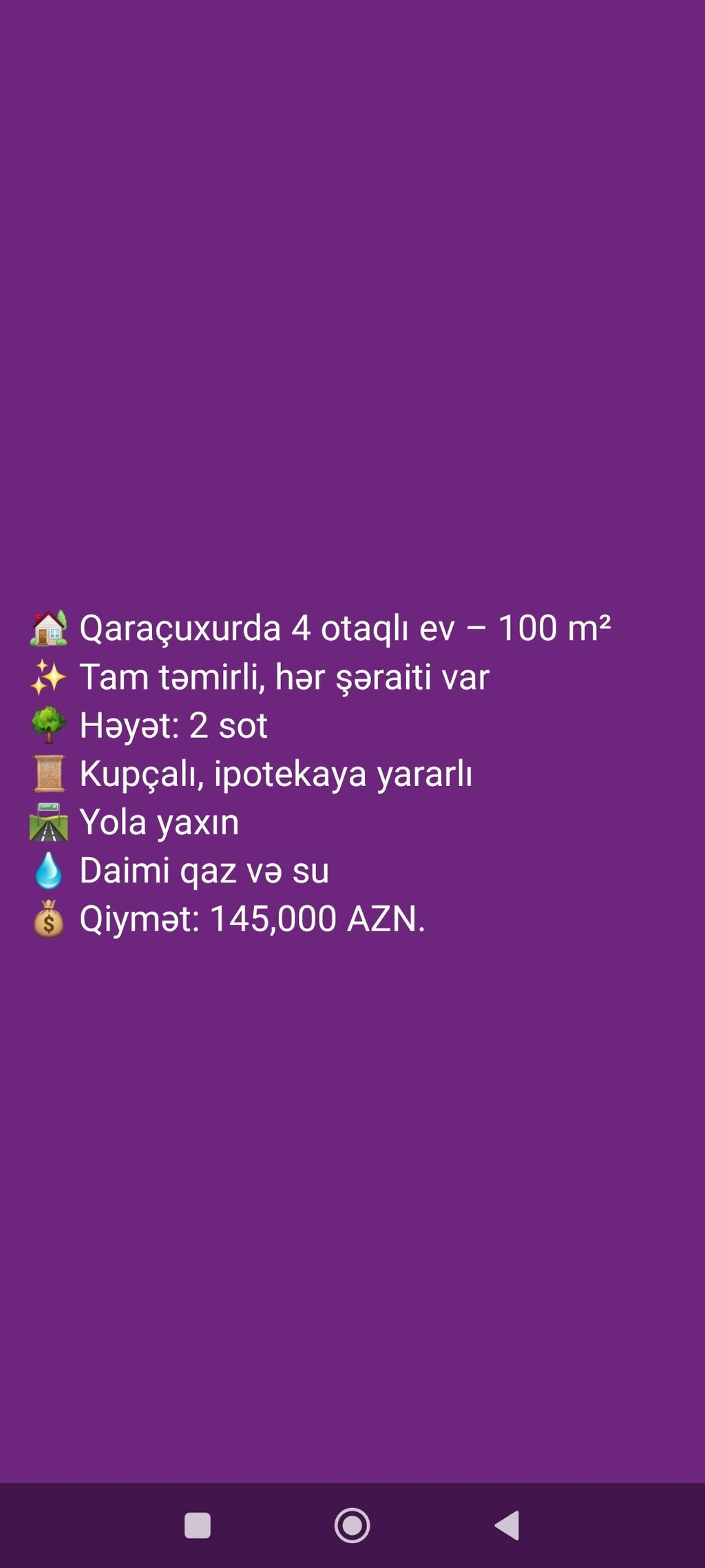 Qaraçuxurda 4 otaqlı həyət evi satılır, 100 m², 145 000 AZN, şəkil 2 / 12