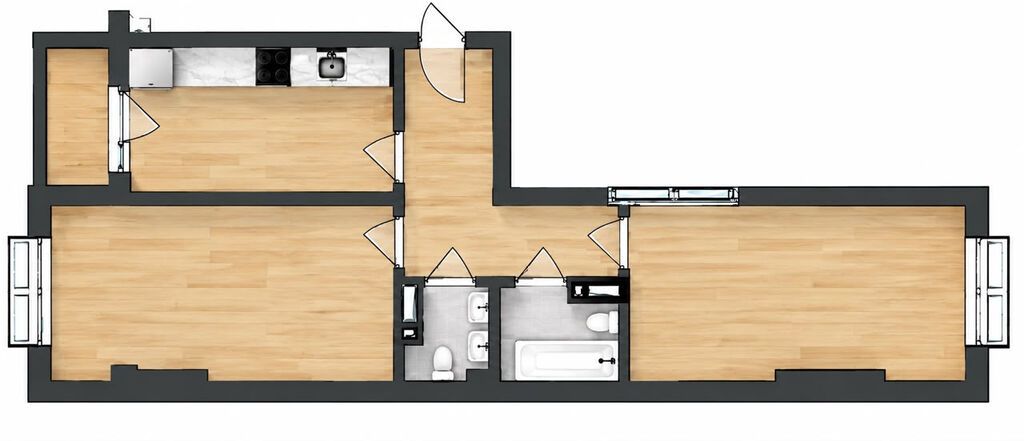 2 комнаты, 65 м², Технопарк Элитка, 9 этаж, Евроремонт: фото 7