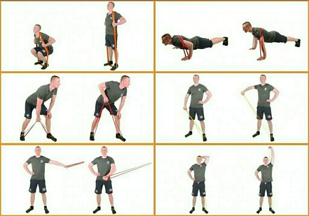 Упражнения с фитнес резинкой для рук
