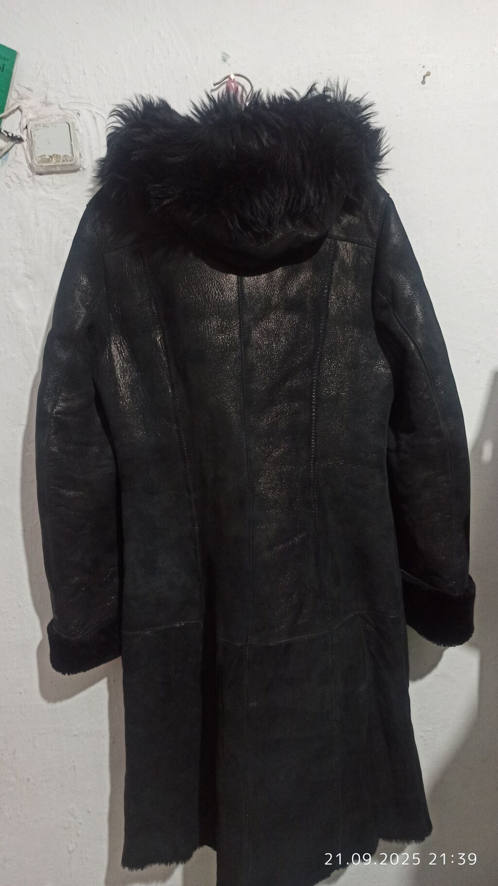 Дубленка, Классическая модель, Длинная модель, С капюшоном, 3XL: фото 3