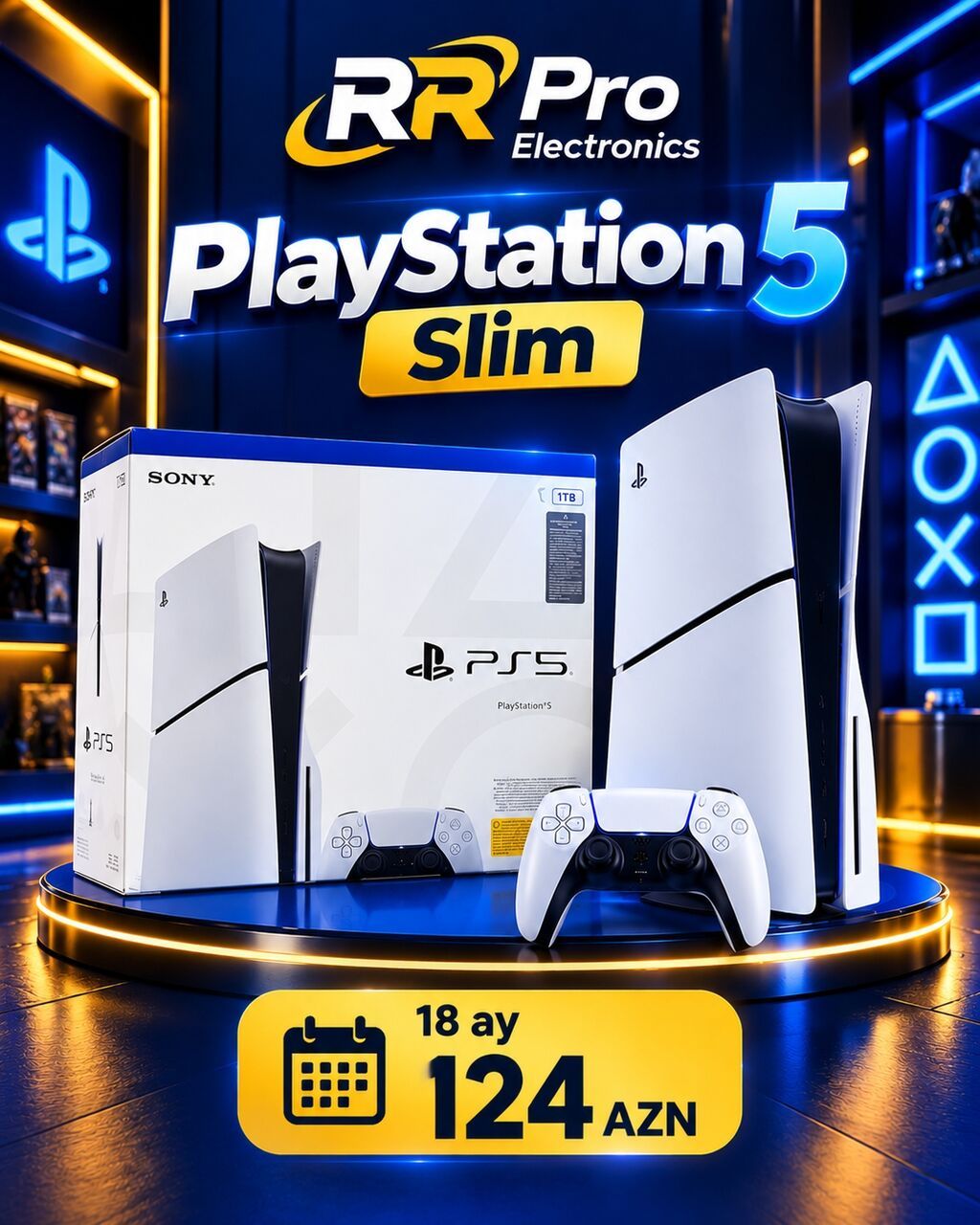 PlayStation 5 Slim – 1 TB - Kompakt və zərif dizayn - 1 TB daxili