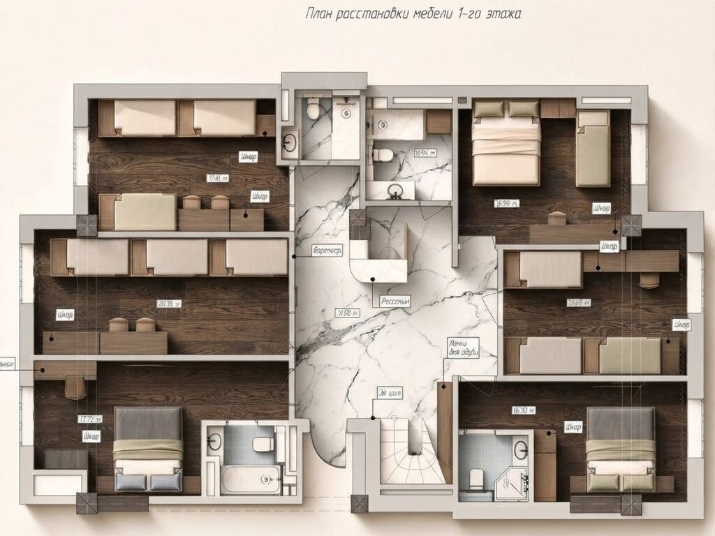 6 комнат, 300 м², Резиденция, 13 этаж, Евроремонт: фото 3