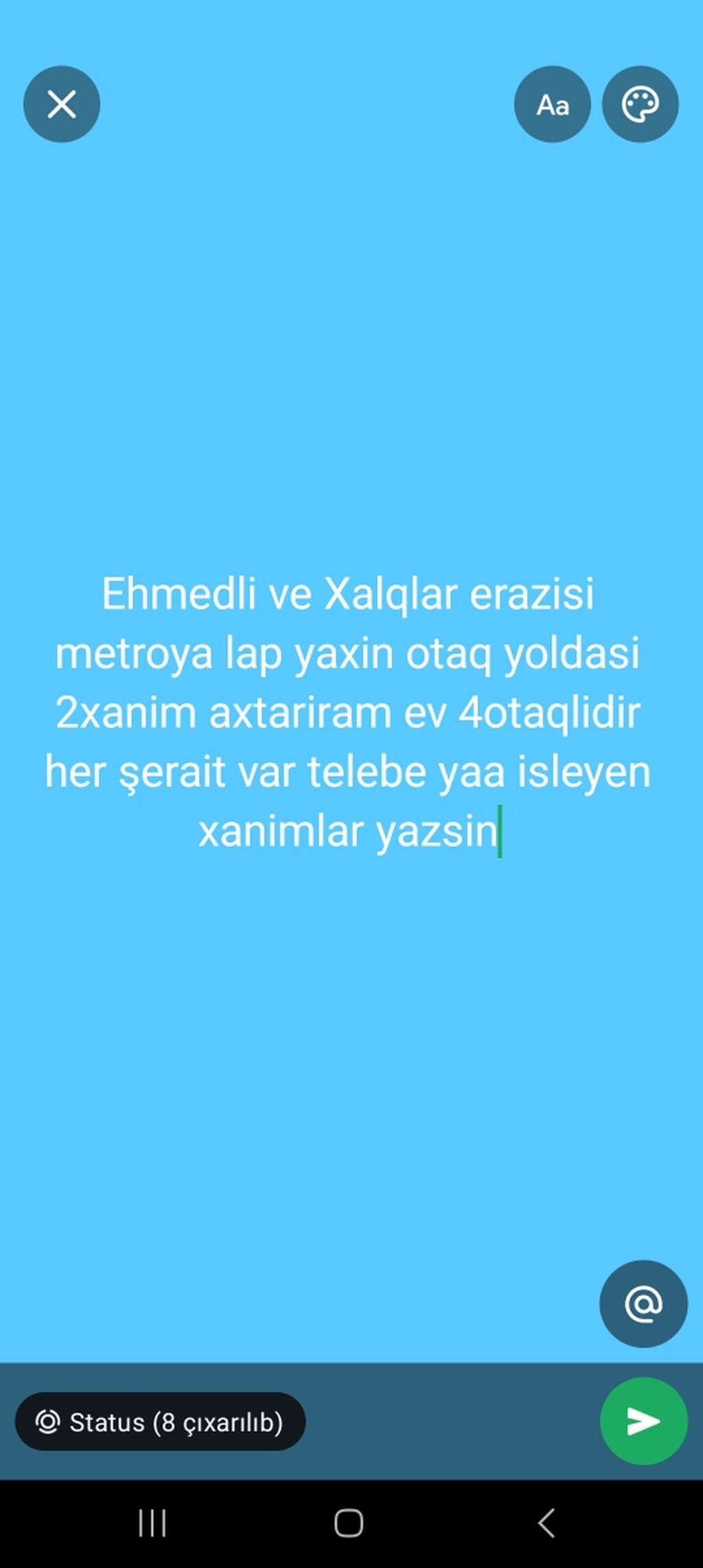 Əhmədli və Xalqlar ərazisi – metroya çox yaxın. 4 otaqlı mənzildə otaq