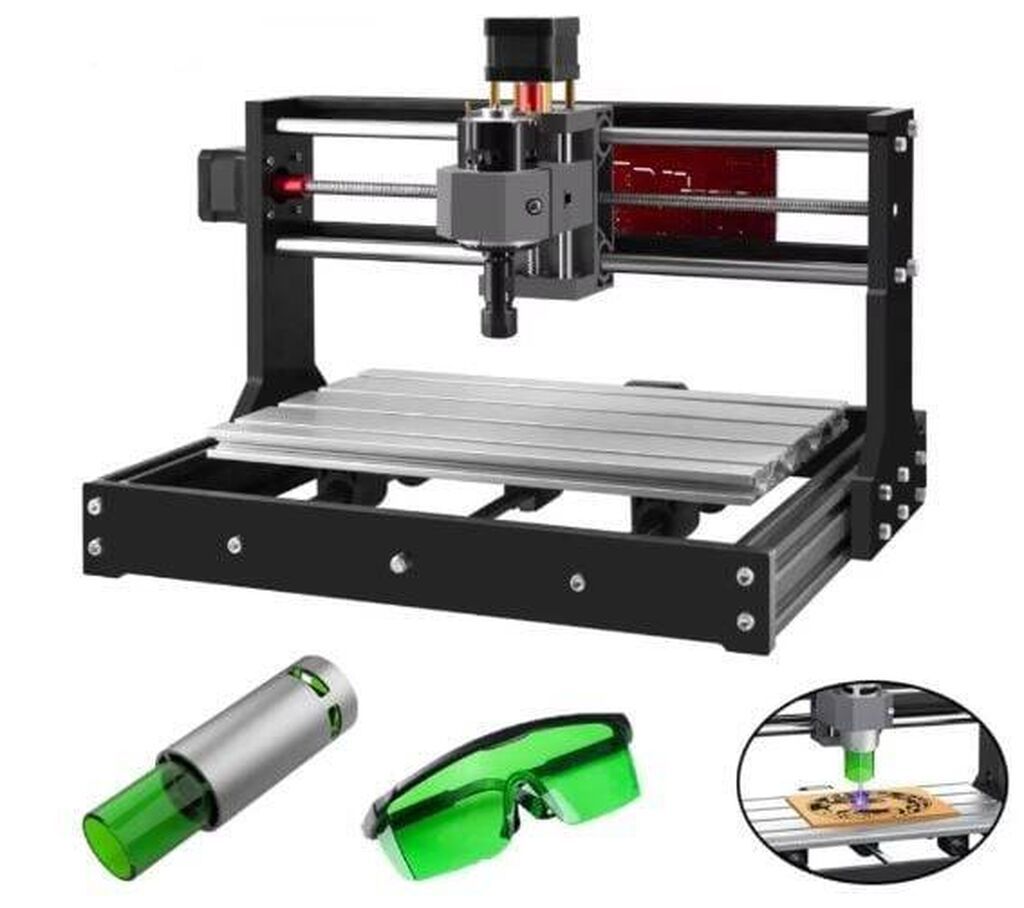 Masaüstü CNC Cihazı – CNC3018 Pro, 15.000 mW lazer başlıqlı